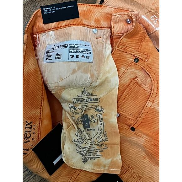 Si Tu Veux Brutini Cargo Jeans Tangerine Men’s Size 32 - Picture 5 of 8